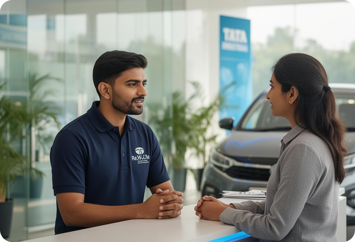 A Re.Wi.Re support specialist assisting a customer